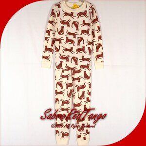 NWT Hanna Andersson Organic Long Johns Pajamas Romy The Cheetah Print 130 8
